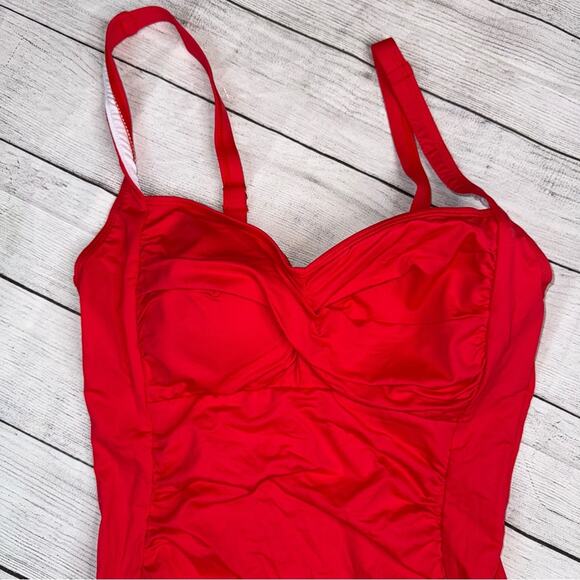 Yonique NWT Women's Slimming Tummy Control One Piece Swimsuit Red Size Medium - Picture 7 of 11